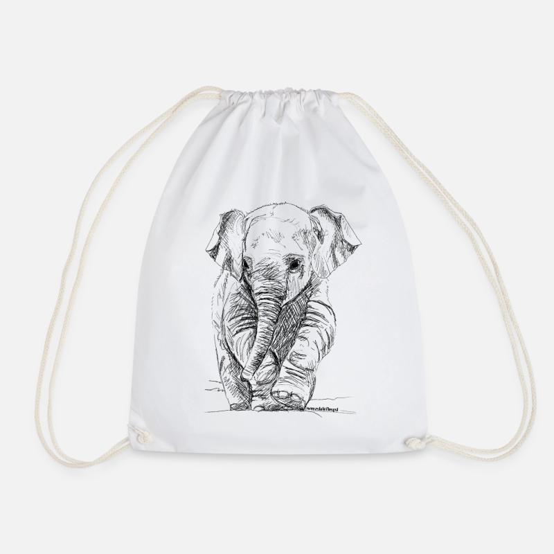 Elefant - Turnbeutel - Weiß