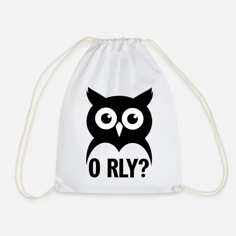 O RLY? Owl - Drawstring Bag - white