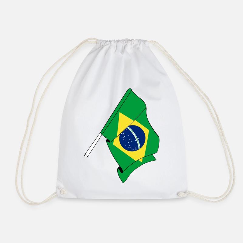 Flagge von Brasilien - Turnbeutel - Weiß