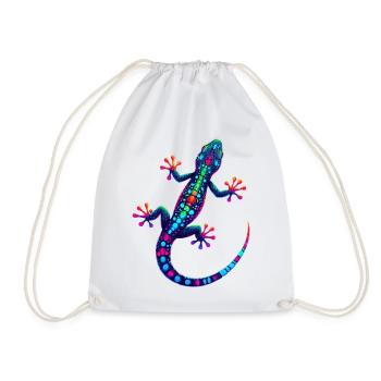 Gecko - Drawstring Bag - white - Front