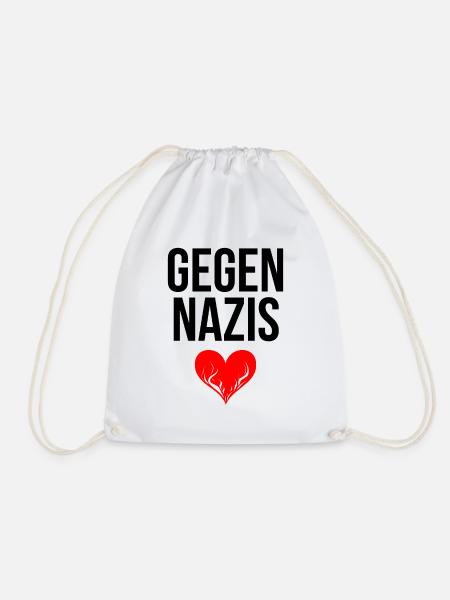Gegen Nazis mit Herz - Turnbeutel - Weiß