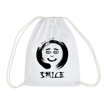 Enzo zen smiley Ensie Smile - Turnbeutel - Weiß - Vorne