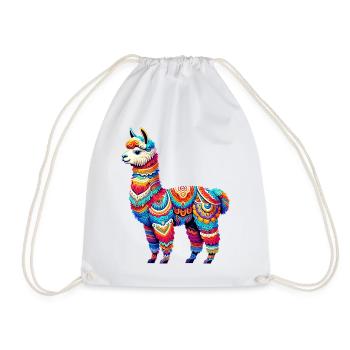 Alpaca - Drawstring Bag - white - Front