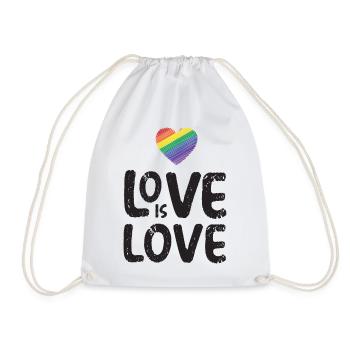 LGBTQ Pride Month - Love is Love - Drawstring Bag - white - Front