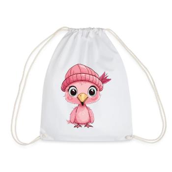 Flamingo Cute Cute Baby Kids Animal Cartoon - Drawstring Bag - white - Front