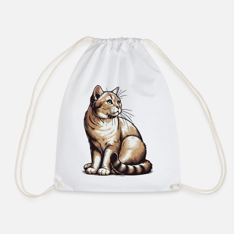 Katze - Turnbeutel - Weiß