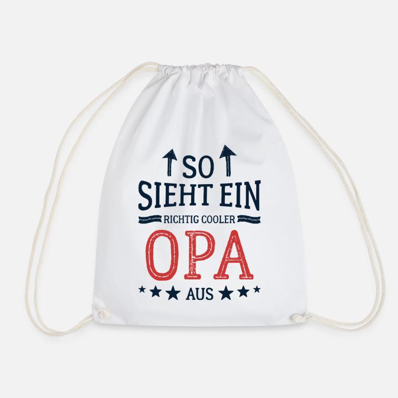 So sieht ein cooler Opa aus Bester Großvater  - Turnbeutel - Weiß