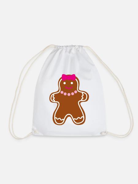 Keksfrau Lebkuchen Frau Weihnachten Advent - Turnbeutel - Weiß