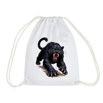 Schwarzer Panther Angriff - Drawstring Bag - white - Front