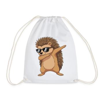 Dessin animé de lunettes de soleil hérisson à appliquer - Sac de sport léger - blanc - Devant