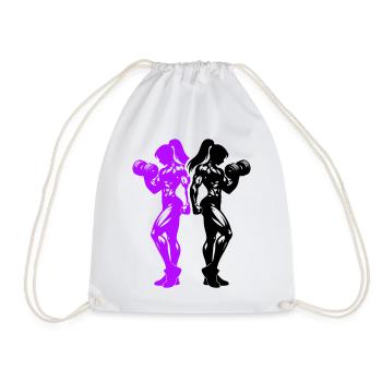 Bodybuilder Woman Fitness Team - Drawstring Bag - white - Front