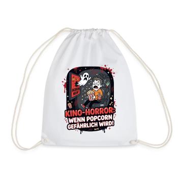 Kino Horror Popcorn Gefahr Lustig - Turnbeutel - Weiß - Vorne