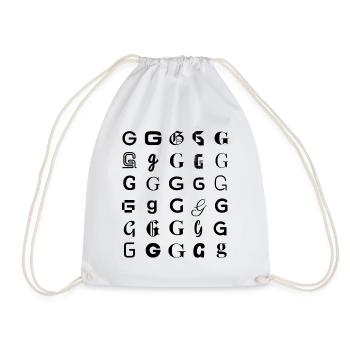Typography G letter mosaic design - Drawstring Bag - white - Front