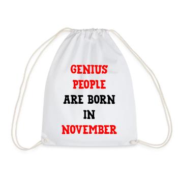 Birthday Birth Geniuses of November - Drawstring Bag - white - Front