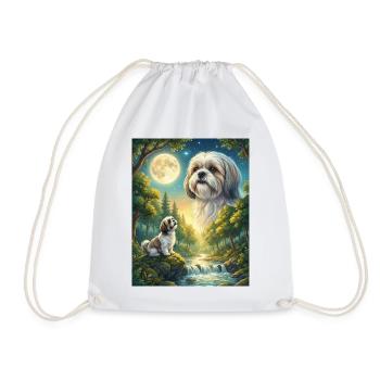 Hurlant à la Lune Mème Chien Shih Tzu - Sac de sport léger - blanc - Devant
