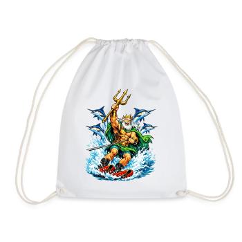 Neptune is water skiing - Drawstring Bag - white - Front