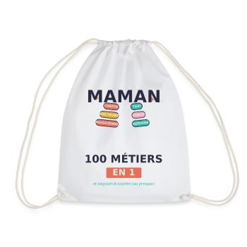 Maman 100 métiers en 1 - Sac de sport léger - blanc - Devant