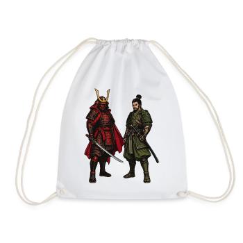 Roter und Grüner Samurai-Kontrast - Turnbeutel - Weiß - Vorne