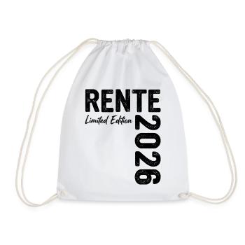 Rente 2026 Limited Edition Ruhestand - Turnbeutel - Weiß - Vorne