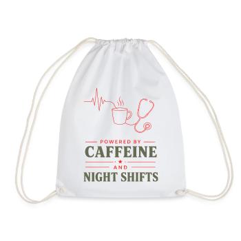 KaffeeKraft Nachtschicht - Turnbeutel - Weiß - Vorne