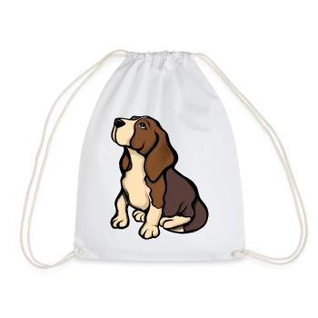 Beagle-Porträt in warmen Tönen - Turnbeutel - Weiß - Vorne
