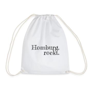 Homburg rockt - Textdesign mit Stadtnamen - Turnbeutel - Weiß - Vorne