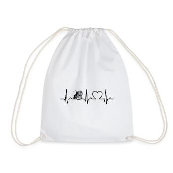 Beach Chair - Baltic Sea - North Sea - ECG - Pulse - Heart - Drawstring Bag - white - Front