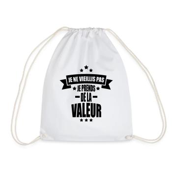 je ne vieillis pas je prends de la valeur - Sac de sport léger - blanc - Devant