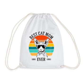 Best Cat Mom Ever Sphynx Cat Cats Wilsigns - Drawstring Bag - white - Front