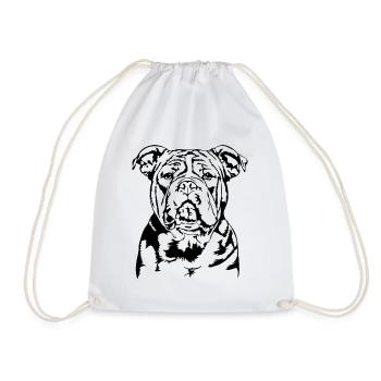 American Bully Portrait Hunde Hund Wilsigns - Turnbeutel - Weiß - Vorne