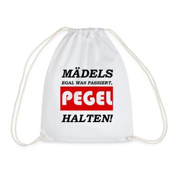 Mädels - Pegel halten - Turnbeutel - Weiß - Vorne