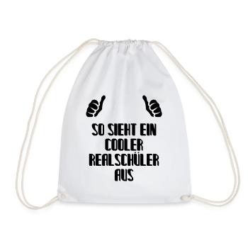 So Sieht Ein Cooler Realschüler Aus Realschule - Turnbeutel - Weiß - Vorne