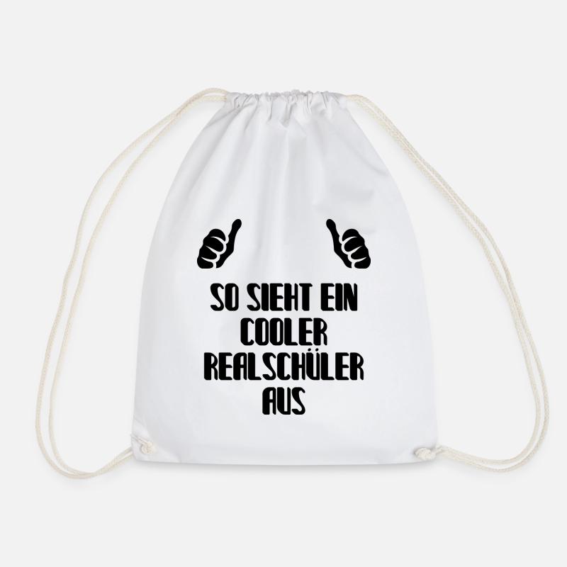 So Sieht Ein Cooler Realschüler Aus Realschule - Turnbeutel - Weiß