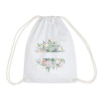 Spring Floral customizable - Drawstring Bag - white - Front