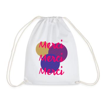 MERCI. THANKS. THANK YOU. ANNIVERSAIRE. NAISSANCE. - Sac de sport léger - blanc - Devant