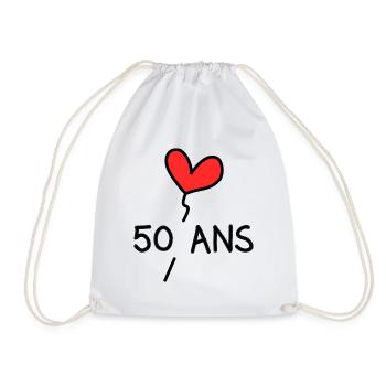 50. 50 JAHRE. 50-JÄHRIGES JUBILÄUM. 50-JÄHRIGES JUBILÄUM. - Turnbeutel - Weiß - Vorne