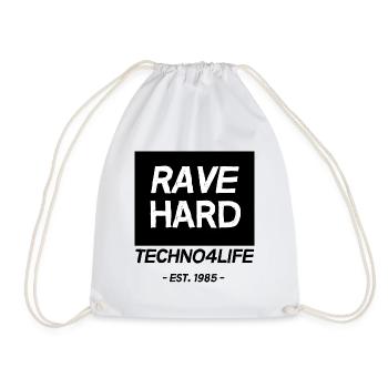 RAVE HARD - Turnbeutel - Weiß - Vorne