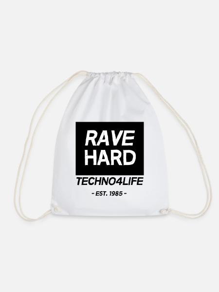 RAVE HARD - Turnbeutel - Weiß