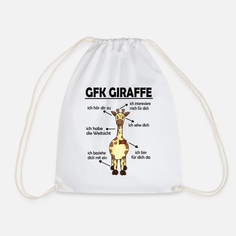 Gewaltfreie Kommunikation Giraffe Herz - Turnbeutel - Weiß