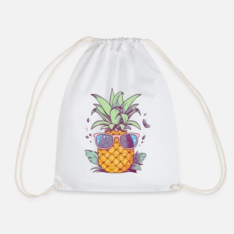 Ananas Lunettes de soleil Vacances d’été Tropical - Sac de sport léger - blanc
