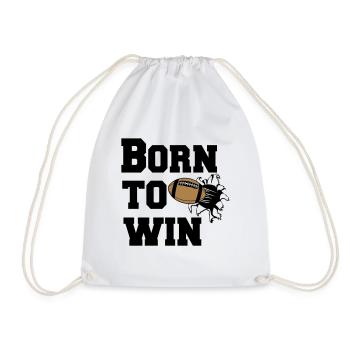 American Football , US Football , Born to win (25) - Turnbeutel - Weiß - Vorne
