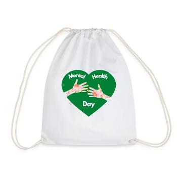 T-Shirt Journée mondiale de la santé mentale Cadeau Coeur Vert - Sac de sport léger - blanc - Devant