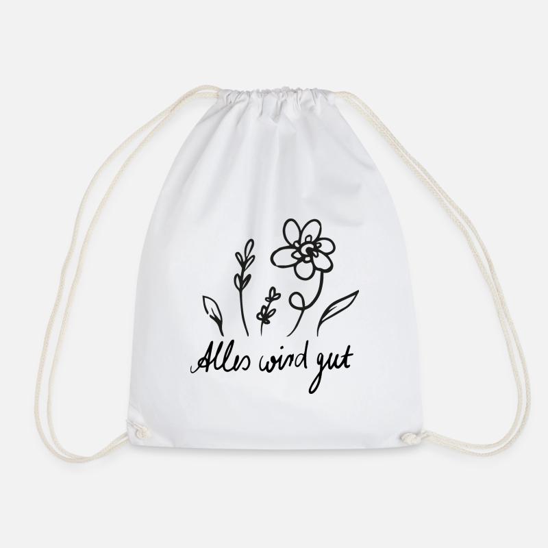 Everything's going to be alright - Drawstring Bag - white