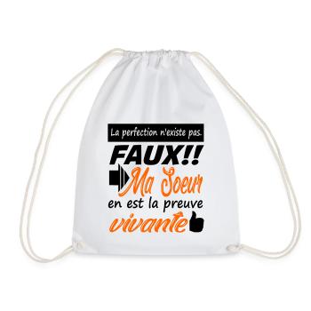 La perfection existe et ma soeur en est la preuve - Sac de sport léger - blanc - Devant