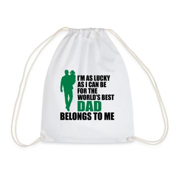 World's best dad fathers day - Drawstring Bag - white - Front