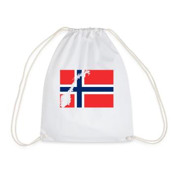 Norges Flagg - Turnbeutel - Weiß - Vorne