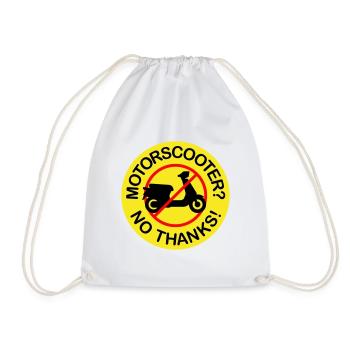 Motor Scooter? No Thanks! (3-color) - Drawstring Bag - white - Front