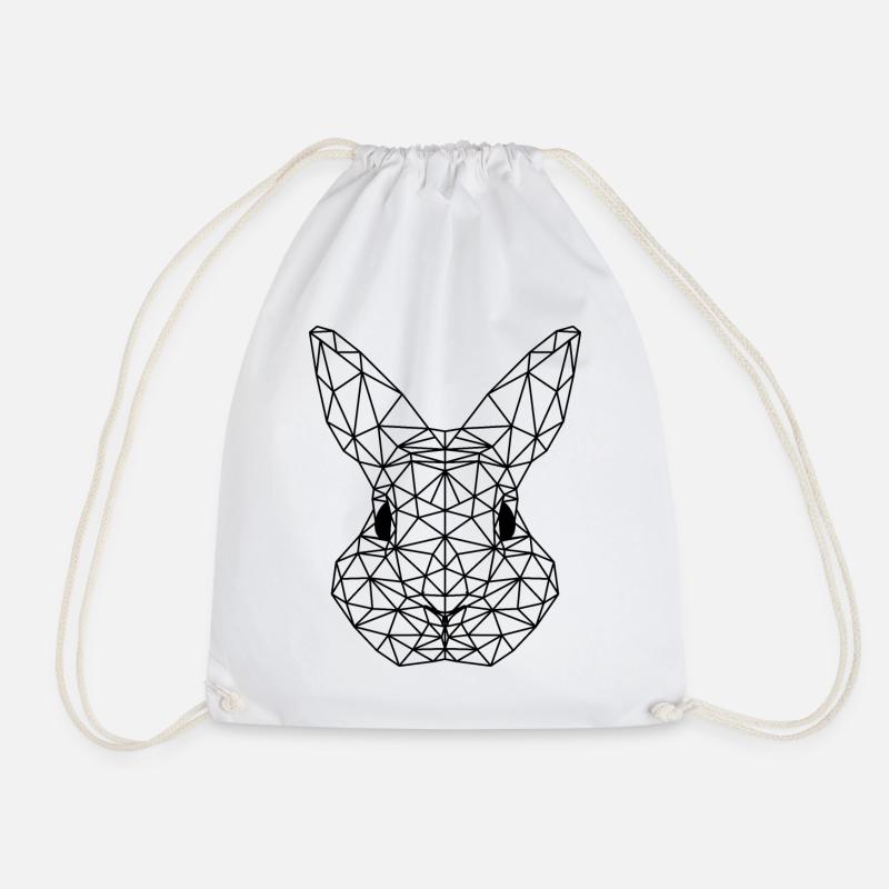 POLYGON Hase Dreieck Osterhase Ostern Geschenk - Turnbeutel - Weiß