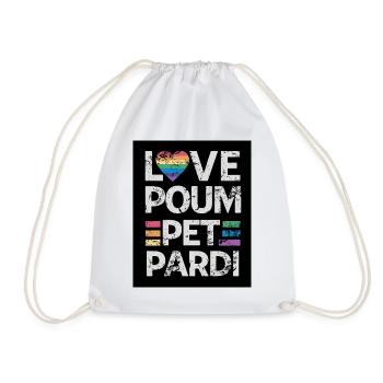 LOVE POUMPET OF COURSE - Drawstring Bag - white - Front