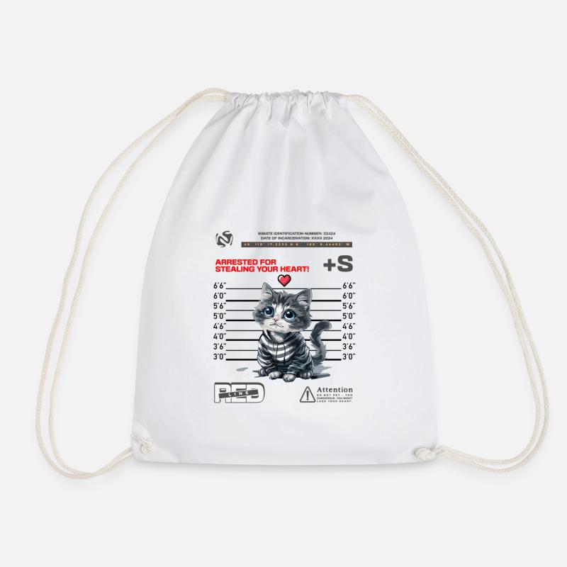Heart Stealing Kitty - Arrested for Cuteness - Turnbeutel - Weiß